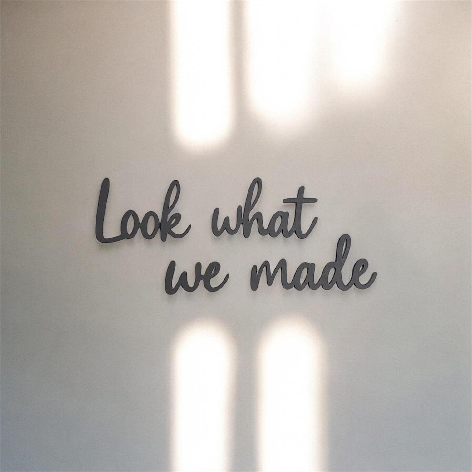 Handmade Wooden "Look What We Made" Wall Sign – Baby Nursery Decor - Image 9