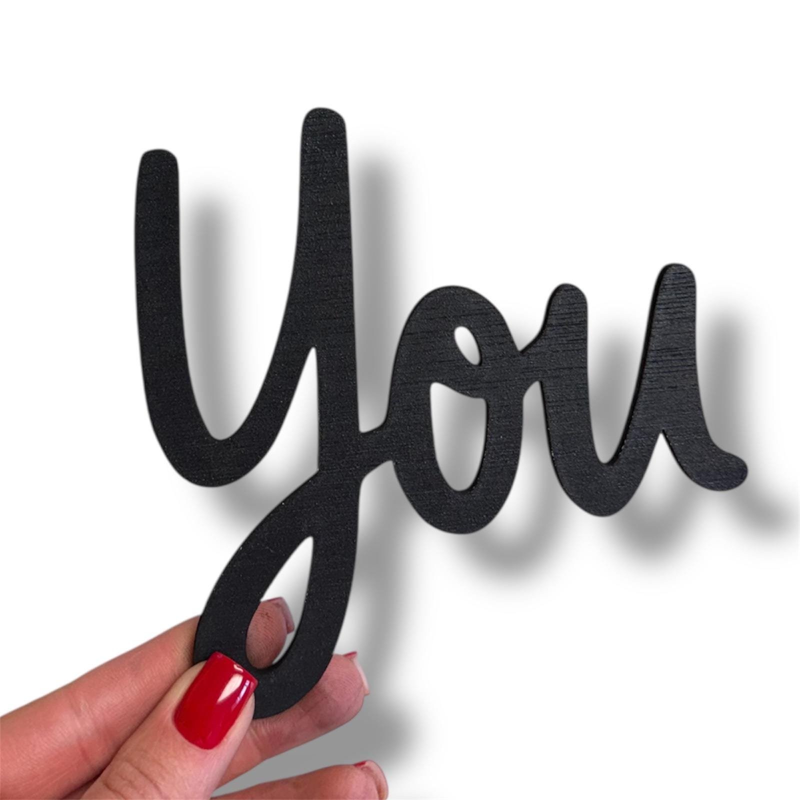 Love You Bye Wooden Wall Sign | Modern Script Door Decor - Image 4
