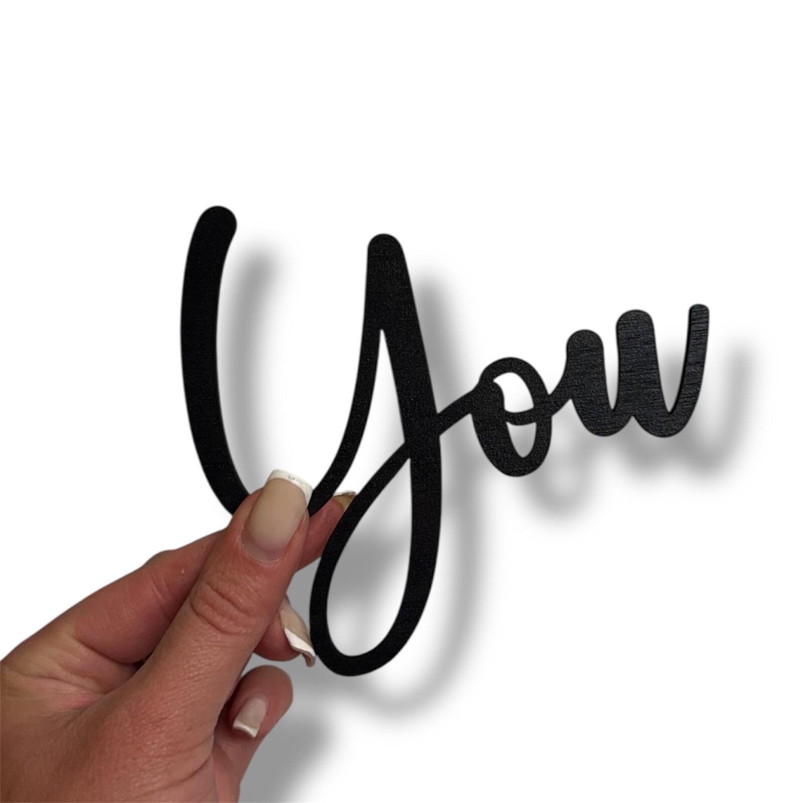 Love You Bye Wooden Wall Sign | Modern Script Door Decor - Image 7