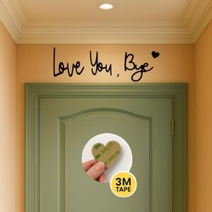 Love You Bye Wooden Wall Sign – Modern Hallway Decor