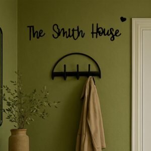 Custom Family Name Sign – Birch Wood, 3M Adhesive, Made in UK