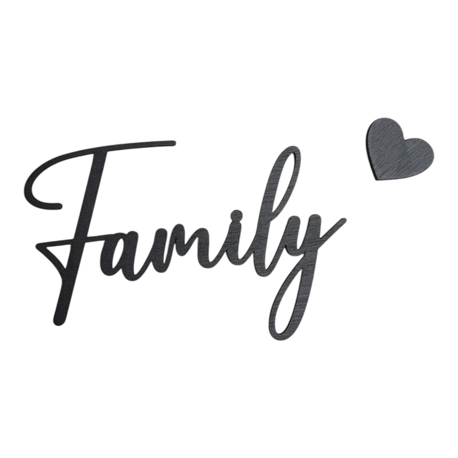 Family Wooden Wall Sticker with 3M Adhesive – Rustic Home Decor Sign with Heart - Image 7