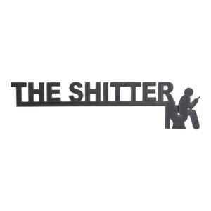 Funny "The Shitter" Plywood Bathroom Sign - Gag Gift Decor