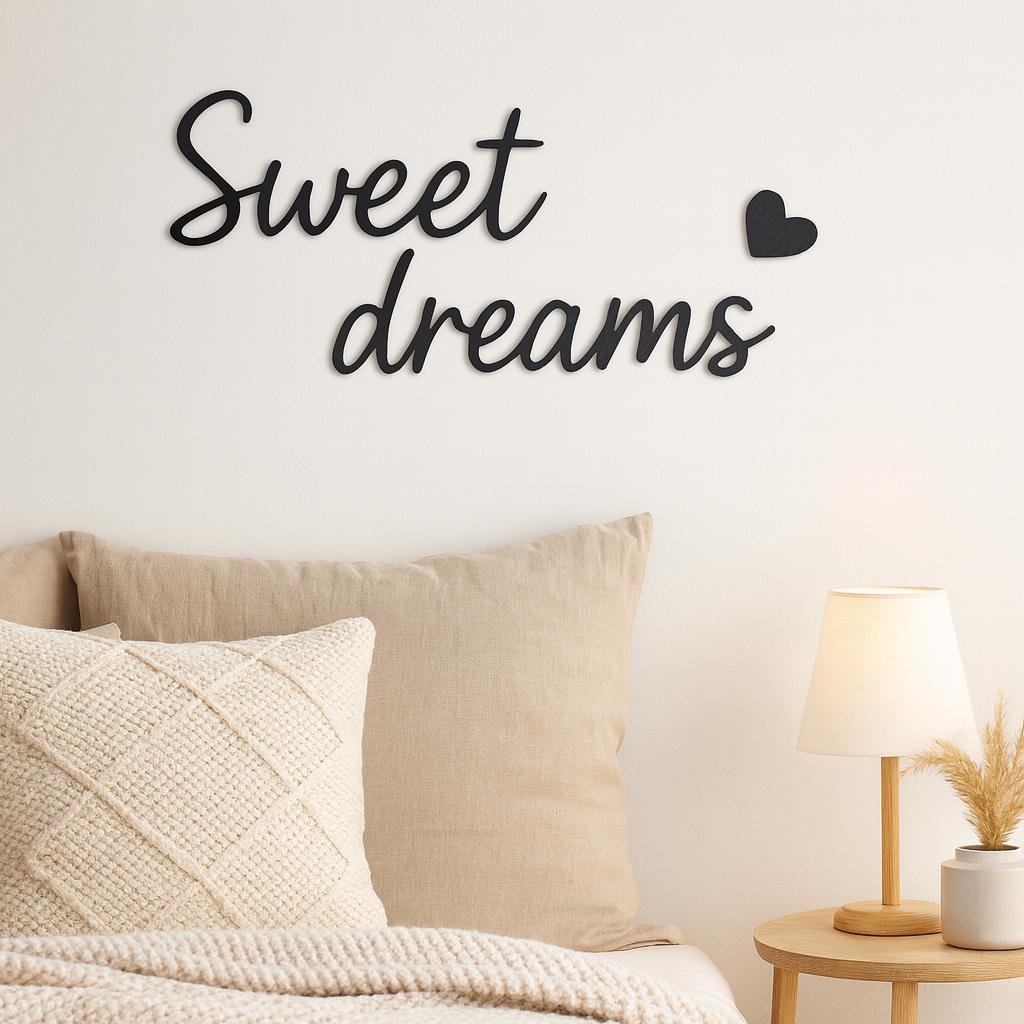 Sweet dreams Wooden Wall Sign – Bedroom Quote – Plywood Wall Art – Cosy Home Decor