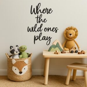 Where the Wild Ones Play Wooden Wall Sign – Kids Room Decor
