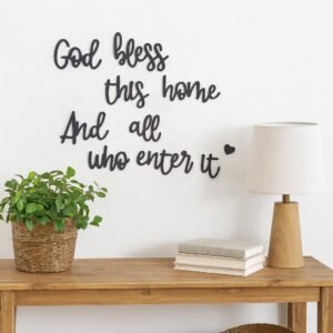 God Bless This Home Wooden Wall Sign • Rustic Christian Decor