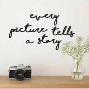 Plywood 'Every Picture Tells a Story' Wall Sign • Minimalist Home Decor