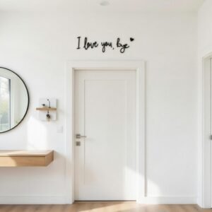 I Love You Bye Wooden Wall Sign • Plywood Home Decor • Entryway Wall Art • Modern Minimalist Quote Sign • Black White Natural