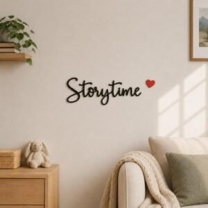 Storytime Wooden Wall Sign - Birch Plywood Nursery Decor