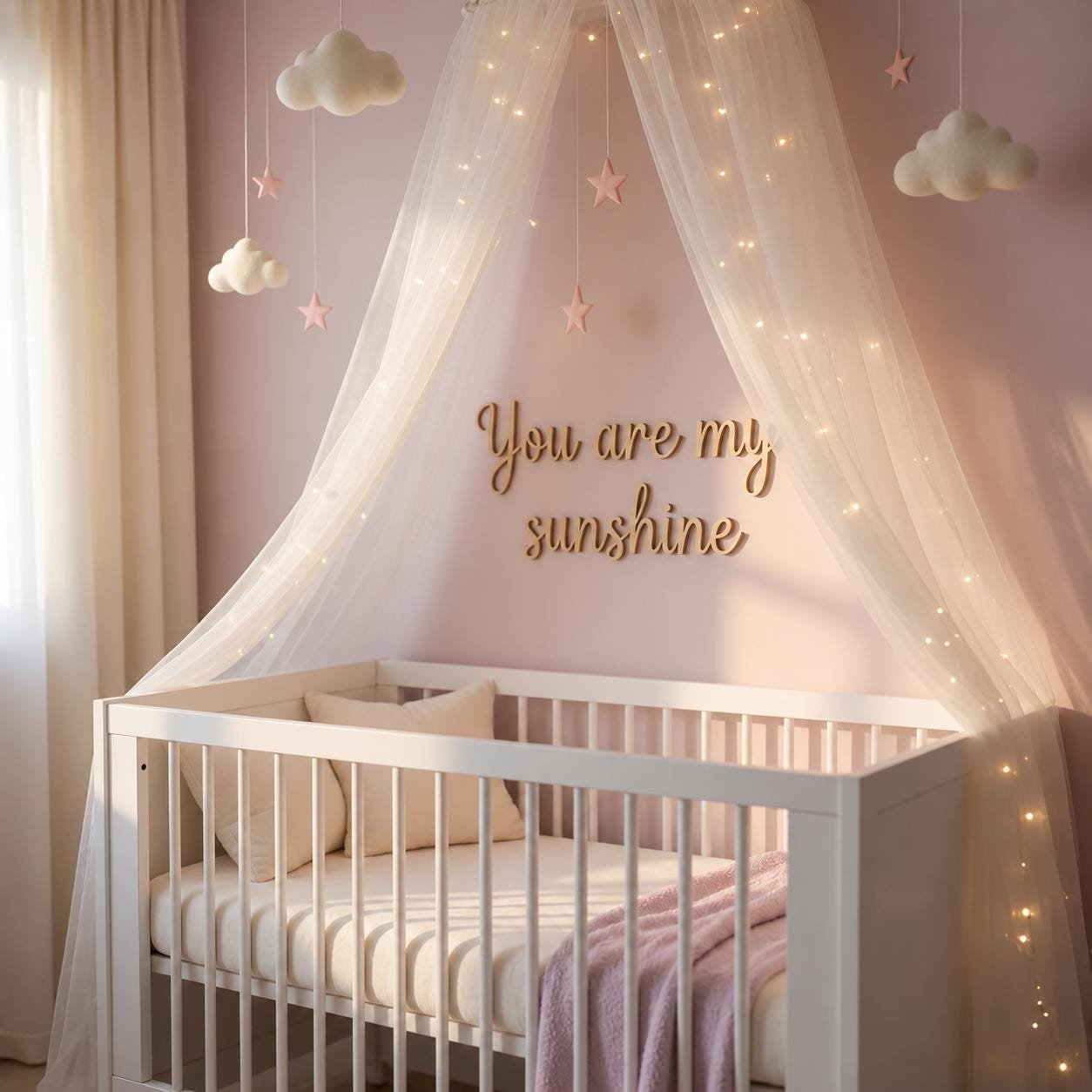 You Are My Sunshine Wooden Wall Sign • Plywood Kids Room Decor • Nursery Wall Art • Scandinavian Quote Sign • Black White Natural - Image 3