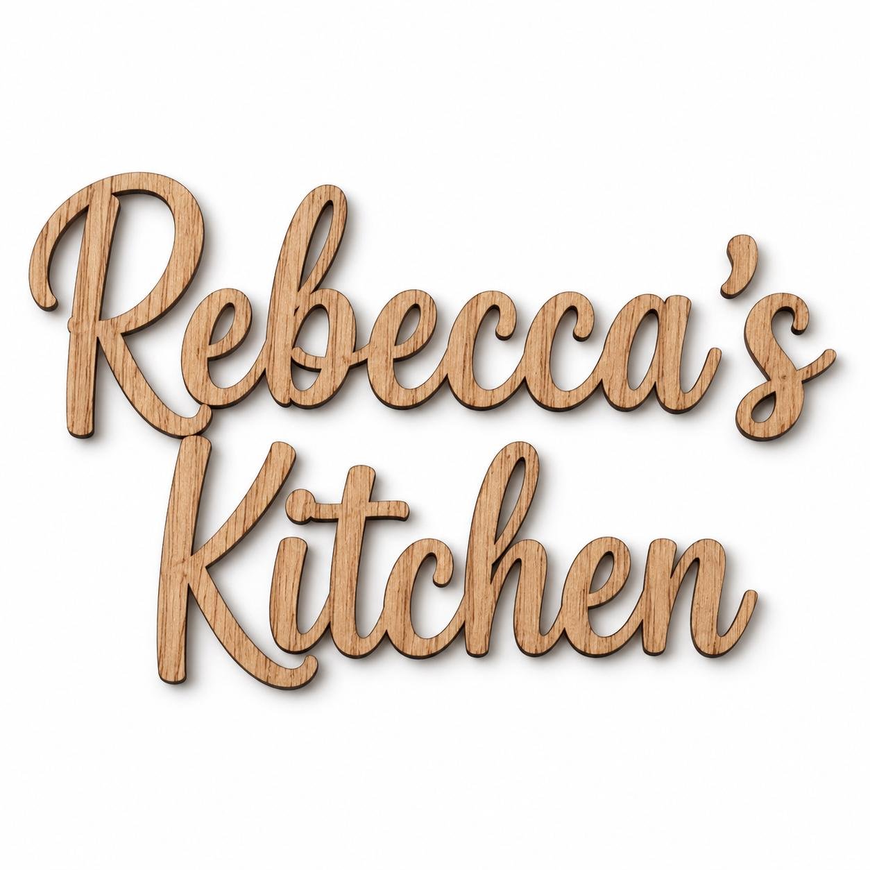 Custom Wooden Name Sign • Personalised Plywood Wall Decor • Custom Script Word Sign • Nursery Home Decor • Black White Natural. - Image 5