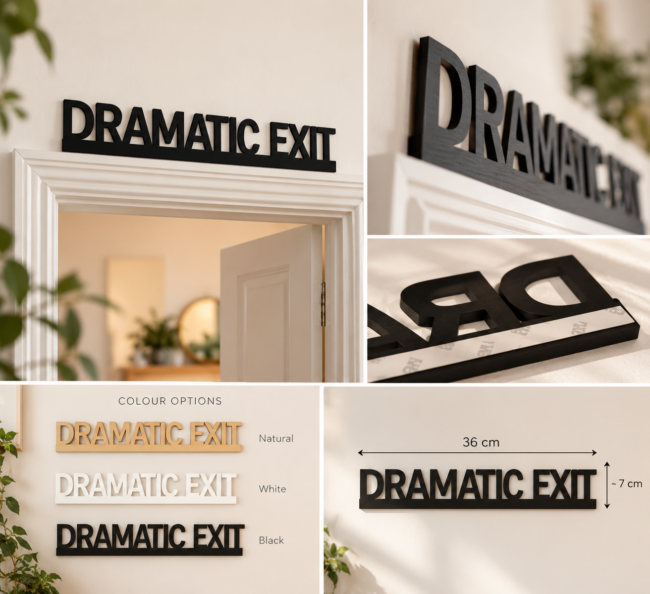Dramatic Exit Wooden Sign - Image 4