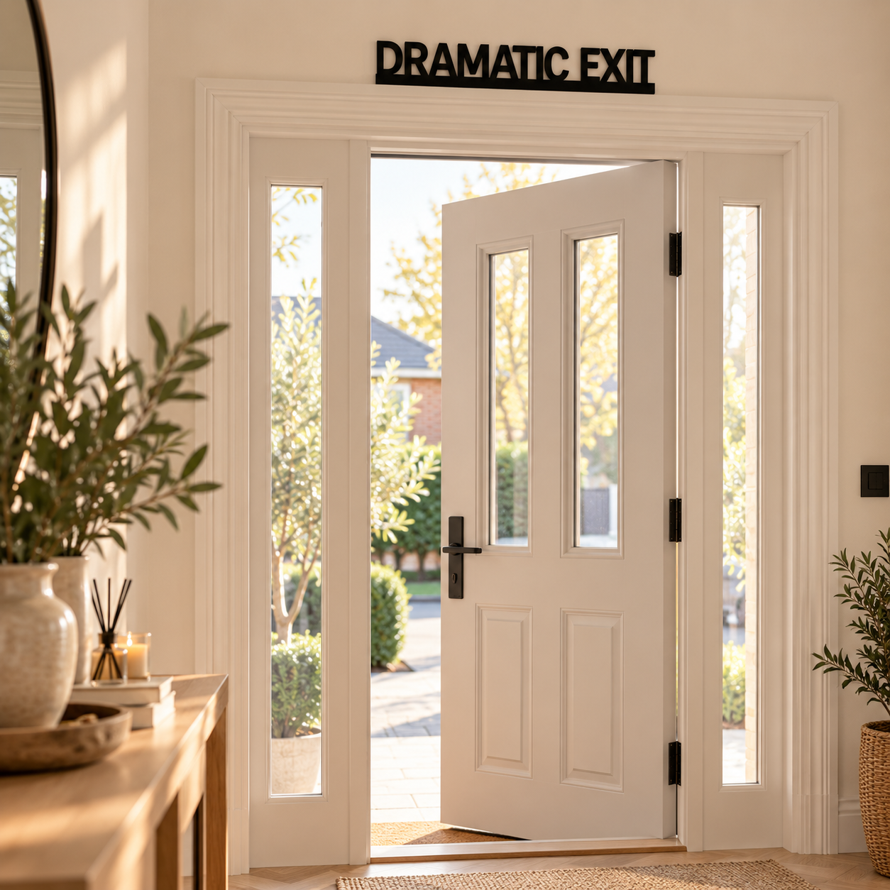 Dramatic Exit Wooden Sign - Image 7